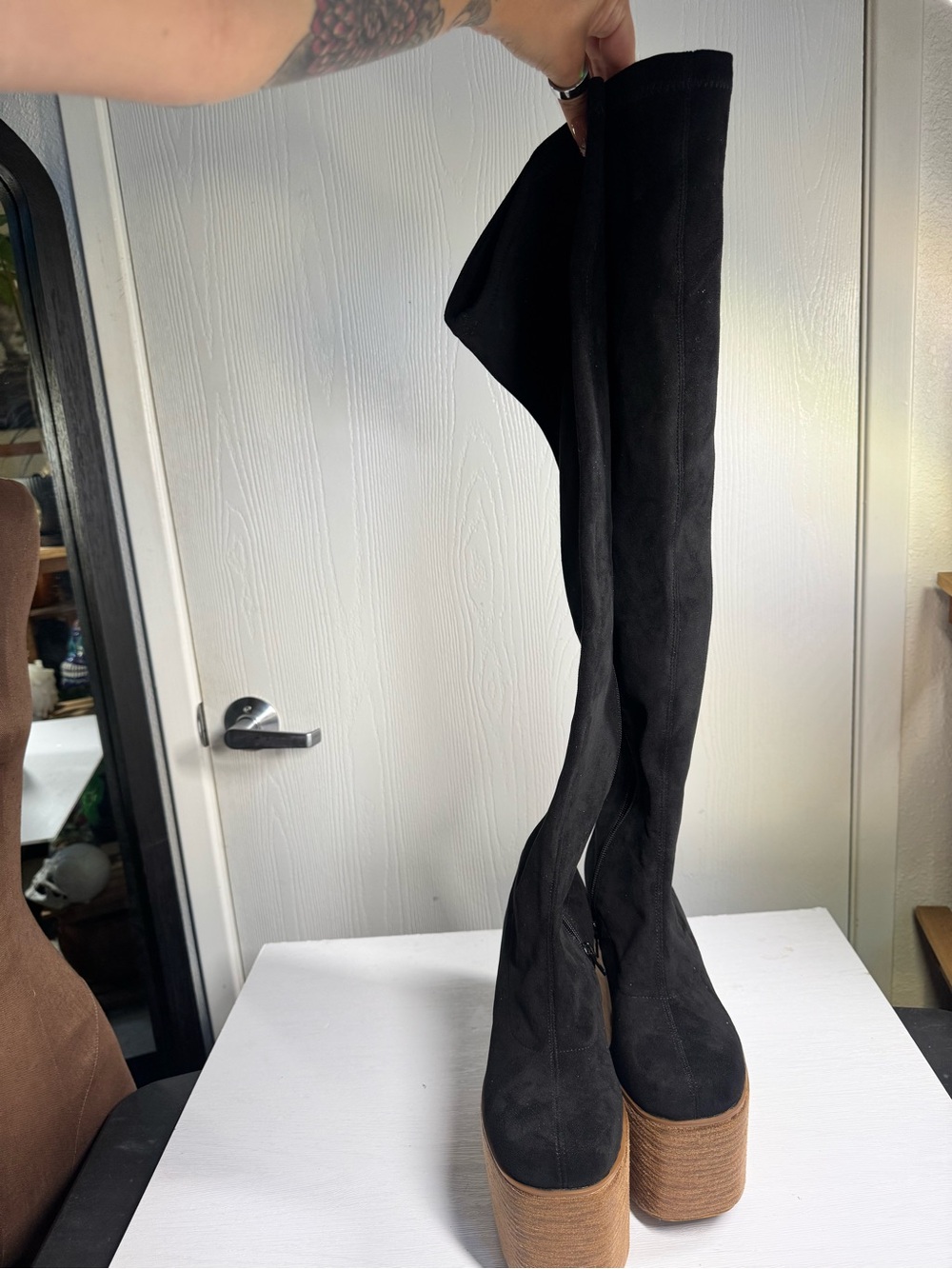 Women’s Black Over-the-Knee Platform Boots